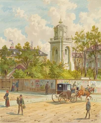 Währinger Strasse i Wien (med tårnet til Ferdinands akvedukt)