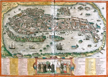 Plan over Venezia (Venezia), Italia (radering