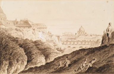 Hofburg med vollgrav, slottsport og bro