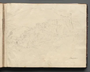 Album med utsikt over Roma og omgivelsene, landskapsstudier, side 02a: Olevano.
