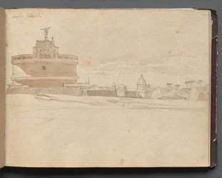 Album med utsikt over Roma og omgivelsene, landskapsstudier, side 23a: Castle Saint Angelo, Roma.