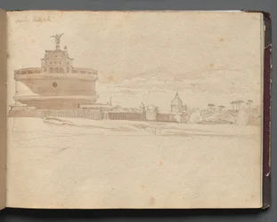 Album med utsikt over Roma og omgivelsene, landskapsstudier, side 23a: Castle St Angelo, Roma
