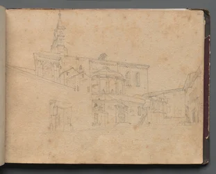 Album med utsikt over Roma og omgivelsene, landskapsstudier, side 26a: romersk arkitektonisk utsikt