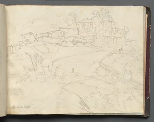 Album med utsikt over Roma og omgivelsene, landskapsstudier, side 35a: Rocca di Papa.
