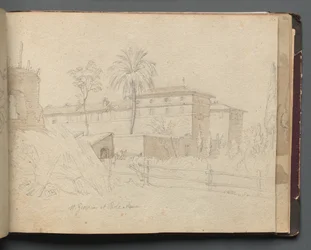 Album med utsikt over Roma og omegn, landskapsstudier, side 38a: :St. Giovanni og Paolo....