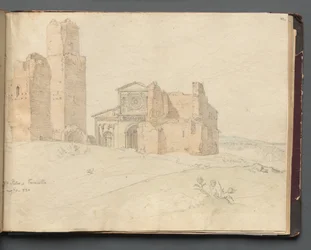 Album med utsikt over Roma og omegn, landskapsstudier, side 41a: "St. Pietro, Toscanella"