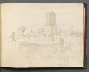 Album med utsikt over Roma og omgivelsene, landskapsstudier, side 47a: Torre del Nero, Roma.