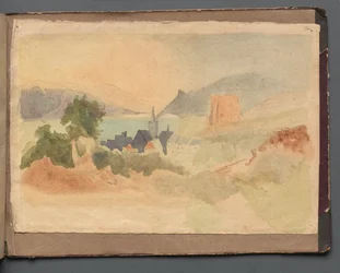 Album med utsikt over Roma og omegn, landskapsstudier, side 54a: Romersk landskap