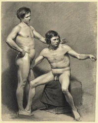 To mannlige nakenbilder