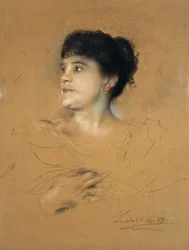 Portrett av sangeren Marcella Sembrich, 1858-1935, 1891.