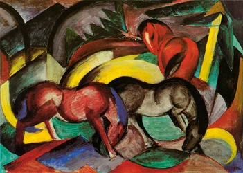 Three Horses, 1912 (blandet media på papir)