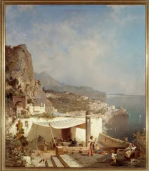 Napolibukten. Maleri av Franz Richard Unterberger (1838-1902) Ec. Bel.