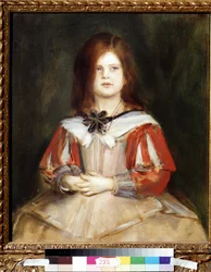 Portrett av Gabriella Lenbach (datter av maleren). Maleri av Franz von Lenbach (1836-1904)