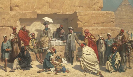 Lunsj ved foten av pyramidene, Gizeh
