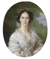 Portrett av keiserinne av Russland Maria Alexandrovna (1824-1880), født prinsesse Marie av Hessen og av Rhinen (Maximilienne Wilhelmine Marie) - Portrett av Maria Alexandrovna (1824-1880), keiserinne av Russland - Maleri av Franz Xaver Winterhalter (1805 -