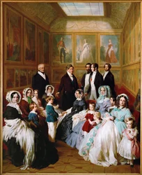 Dronning Victoria og prins Albert gjester av kong Louis Philippe på Chateau d#39;Eu i 1845