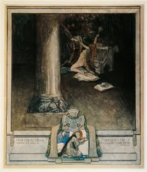Østerrike, Wien, illustrasjon av Dante Alighieris guddommelige komedie (helvete, sang XVIII) av Franz von Bayros