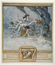 Illustrasjon fra Dantes «Den guddommelige komedie», Inferno, sang XXX: 22, 1921