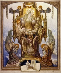 Illustrasjon fra Dantes guddommelige komedie, Paradiso, Canto VIII, 1921 (wc på papir)