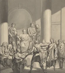 Assembly of Roman Figures, fra Regulus, et skuespill av Collin, 1800-tallet.
