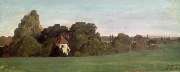 Landskap med kapell