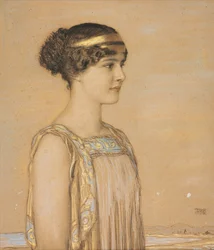 Portrett av Maria i gresk drakt, 1910
