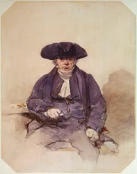 John Adams, alias John Wilkinson, Greenwich Pensjonist, båtsmannsstyrmann på #39;Agamemnon#39; (akvarell)