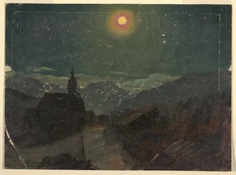 Alpinlandskap om natten