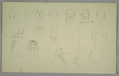 Tegning, anatomiske studier, 1865–70