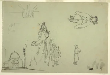 Tegning, arkitektonisk og figurativ, 1868