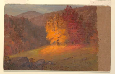 Tegning, høstlandskap, 1860–70