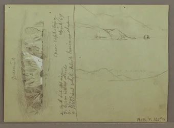 Tegning, Bare Hill, Akropolis i Korint, Hellas, april 1869