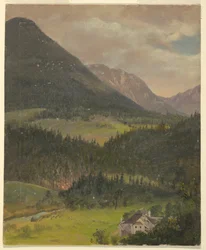 Tegning, bayersk alpelandskap, 1868