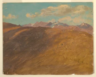 Tegning, Bayerske eller sveitsiske alper, 1868