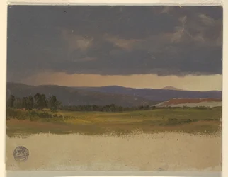 Tegning, Blå ås under lave skyer, 1869–70