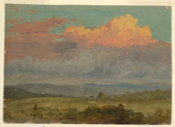 Tegning, skyer, Hudson Valley, New York, juli 1866