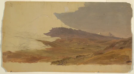 Tegning, Ecuador, fjell (muligens Chimborazo), 1853