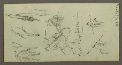 Tegning, Steinhaug, Slette og fjell, søndag 19. februar 1868