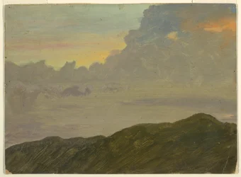 Tegning, Åstopp og skyer, 1865–66
