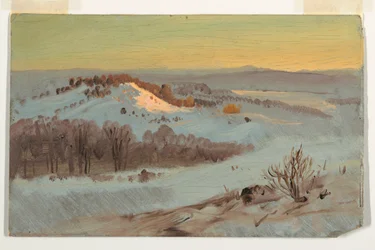 Tegning, Hudson Valley, New York om vinteren, 1869–70