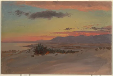 Tegning, Hudson Valley om vinteren, ser sørvest fra Olana, 1870–80