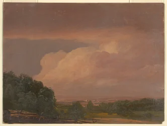 Tegning, landskap (muligens Hudson Valley), 1860–70