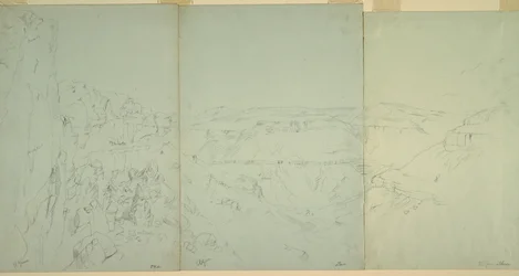 Tegning, Landskap i El Yeman, 1868