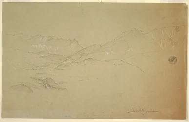 Tegning, Landskap nær Berchtesgaden, juni–juli 1868