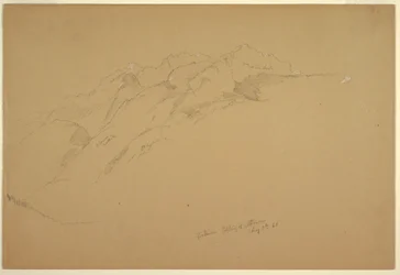 Tegning, Landskap mellom Golling og Abtenau, 5. august 1868