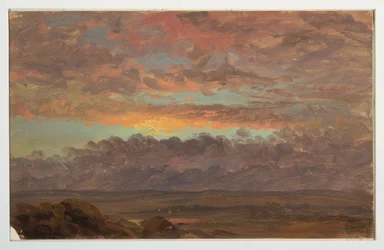 Tegning, utsikt over Hudson Valley, New York, ca. 1867