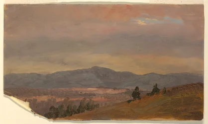 Tegning, med blikk mot fjerne åser, Hudson Valley, New York, 1870–80