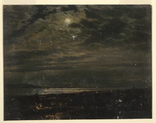 Tegning, Maine-kysten måneskinn, 1845–55