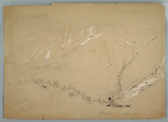 Tegning, Mount Katahdin, vist fra sør, august 1852