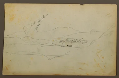 Tegning, Fjelllandskap, Colombia eller Ecuador, 1853